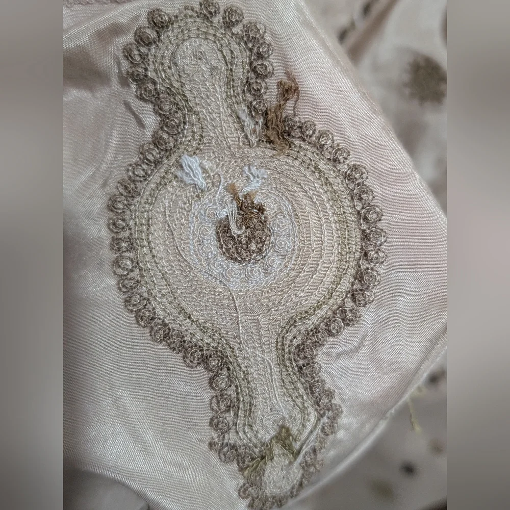 Peter Nygard Beige Boho Embroidered A-Line Skirt 8 - Picture 7 of 9